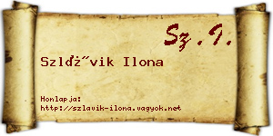 Szlávik Ilona névjegykártya